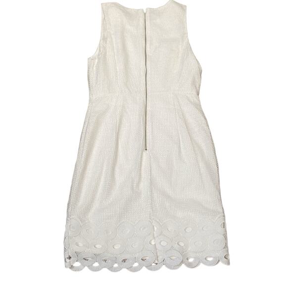 KUT from the Kloth White Mini Dress US 4 Crochet Eyelet Preppy Cottage Coastal - Picture 3 of 8